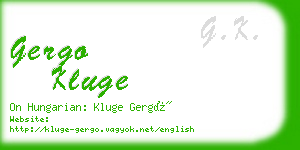 gergo kluge business card